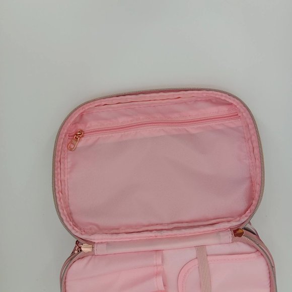 CONAIR SOPHIA JOY PINK FLORAL PRINT TRAIN CASE, MAKEUP BAG TRAVEL BAG FOR COSMET - Picture 8 of 16